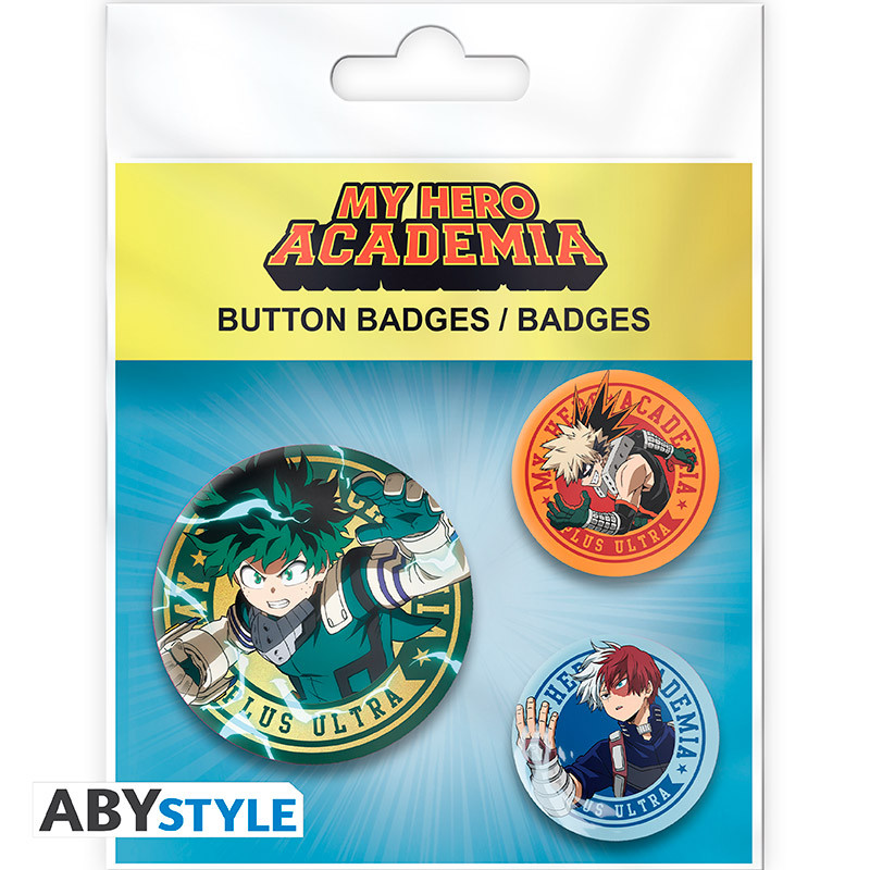 My Hero Academia: Button Set Midoriya, Bakugo & Todoroki