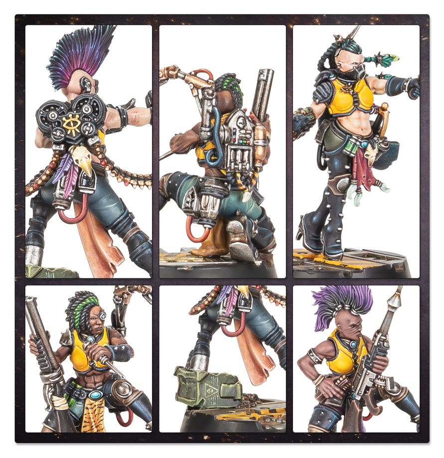 Necromunda: Escher Blades of the Matriarch minis, figuren, punker, waffen, modular