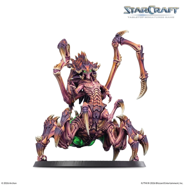 Starcraft TMG: Zerg - Starter Set jagged creature, alien creature, crab-like monster, spinous limbs, statue miniatures