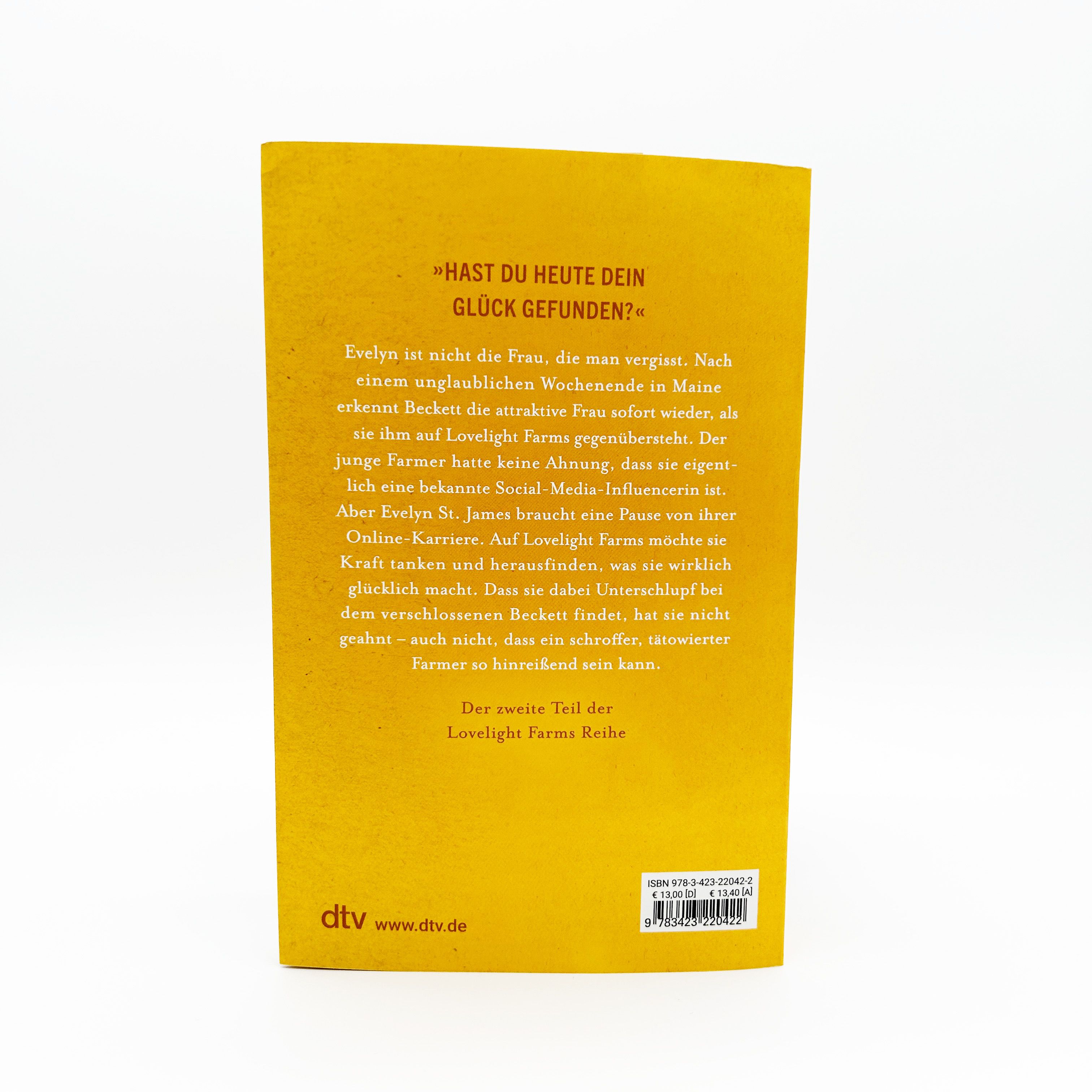 Lovelight Farms - Blütenzauber Der zweite Band der Small-Town-Romance ¦ Auf Lovelight Farms warten Geschichten zum Ankommen und Wohlfühlen . Board book. gelb, Buch, Rückseite, Text, Barcode