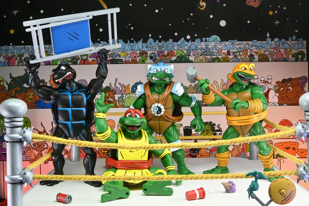 Teenage Mutant Ninja Turtles AF: Stump Wrestling Turtles 4er Set (Archie Comics) 15cm
