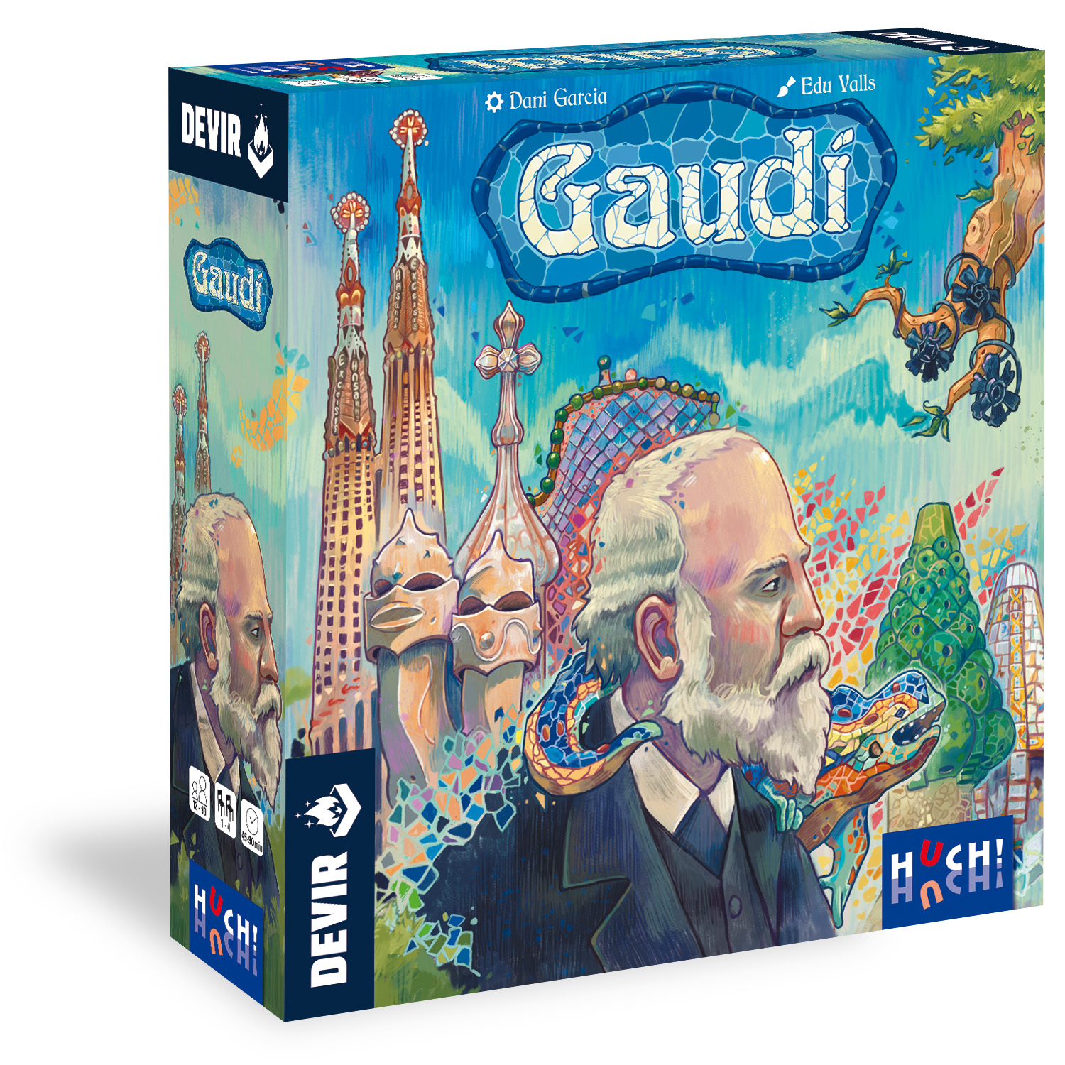 Brettspiel, Spielebox, Gaudí-Thema, Kunstmotiv, Mehrfarbig
