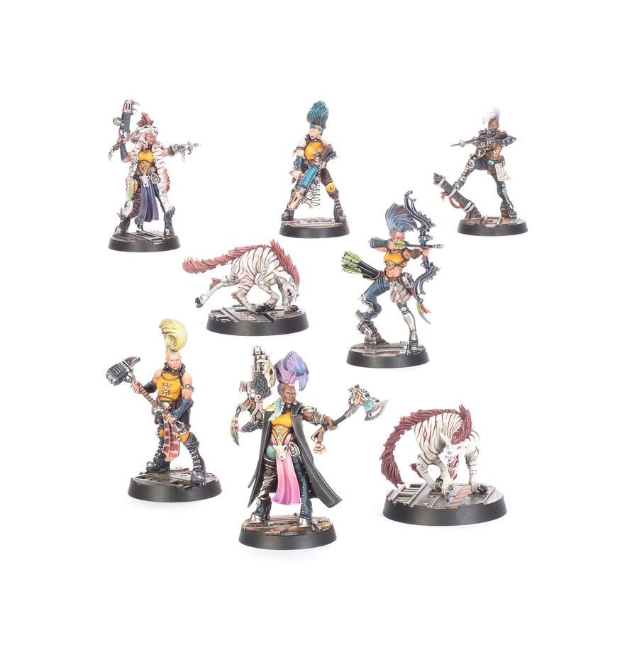 Necromunda: Escher Gang Matriarchs & Phyrr Cats Miniaturen, Figuren, Wargaming, Söldner, Beast