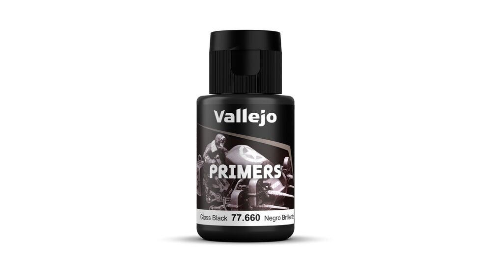 Vallejo Metal Color: Gloss Black Primer 32ml primer, primer-grey, gloss, paint, Vallejo