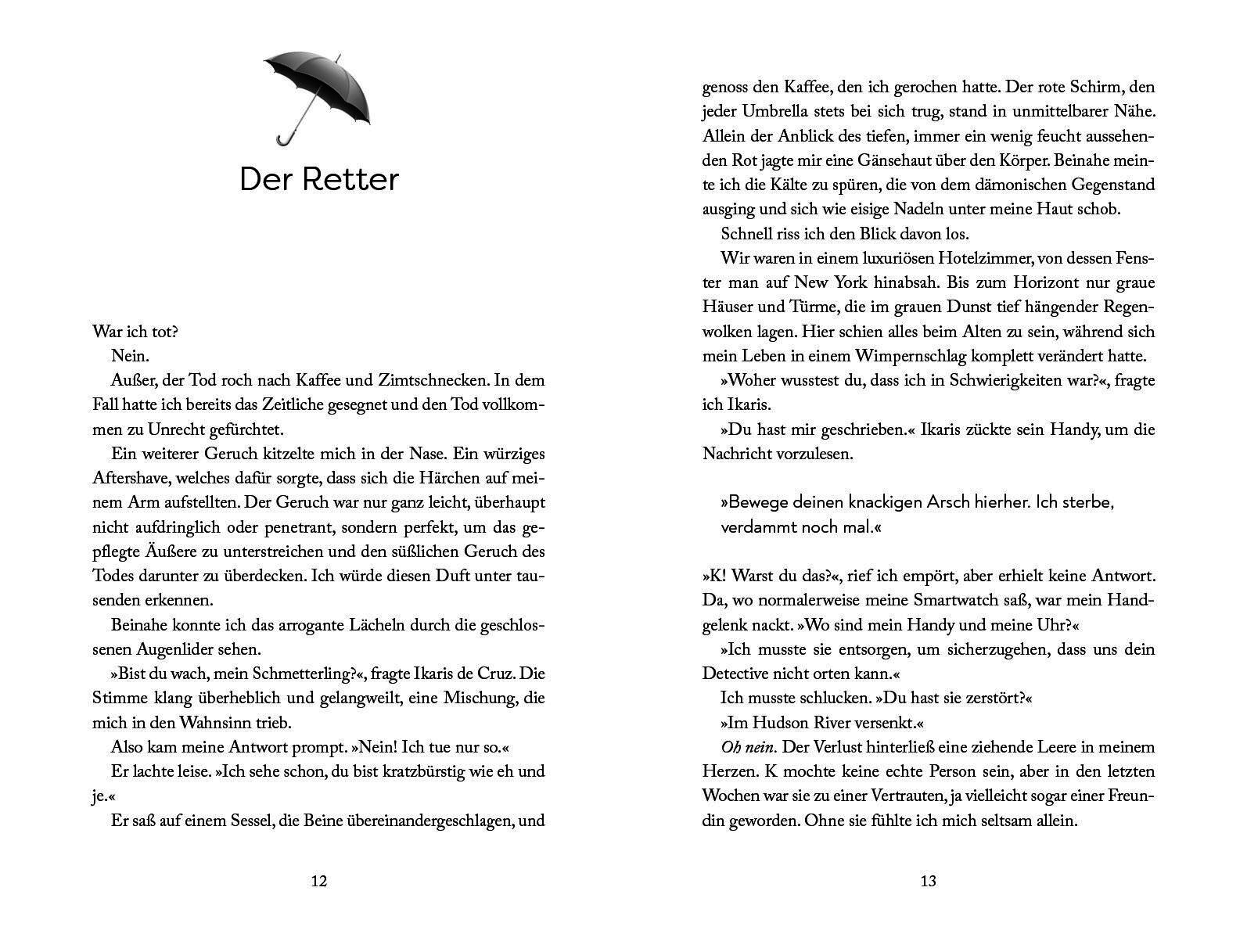 schirm, buch, roman, seiten