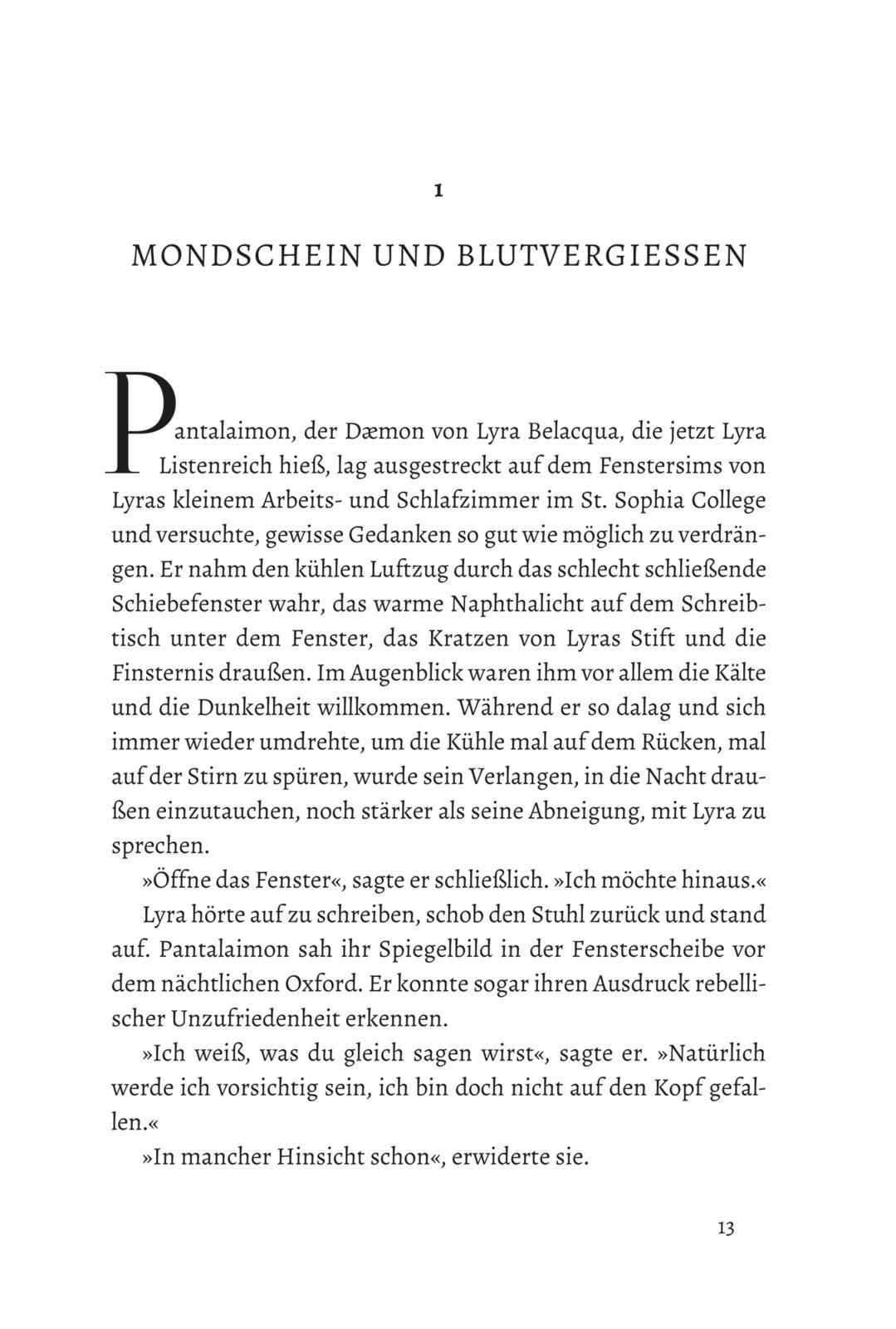 Buchseite, Deutscher Text, Romanenausschnitt, Seite 13, Absatz