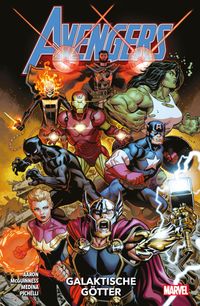 galaktische götter, avengers, comicbuch, poster, helden