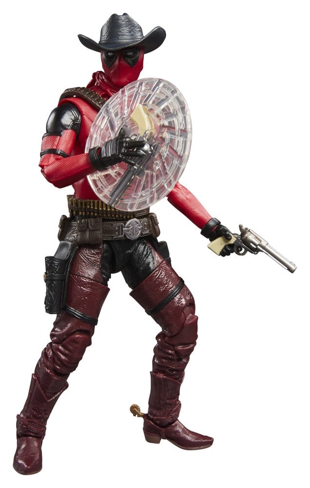 Marvel Legends AF: Cowboypool (Deadpool & Wolverine) 15cm Figur, Kopfbedeckung?, Cowboy, Pistolenkammer, Schild