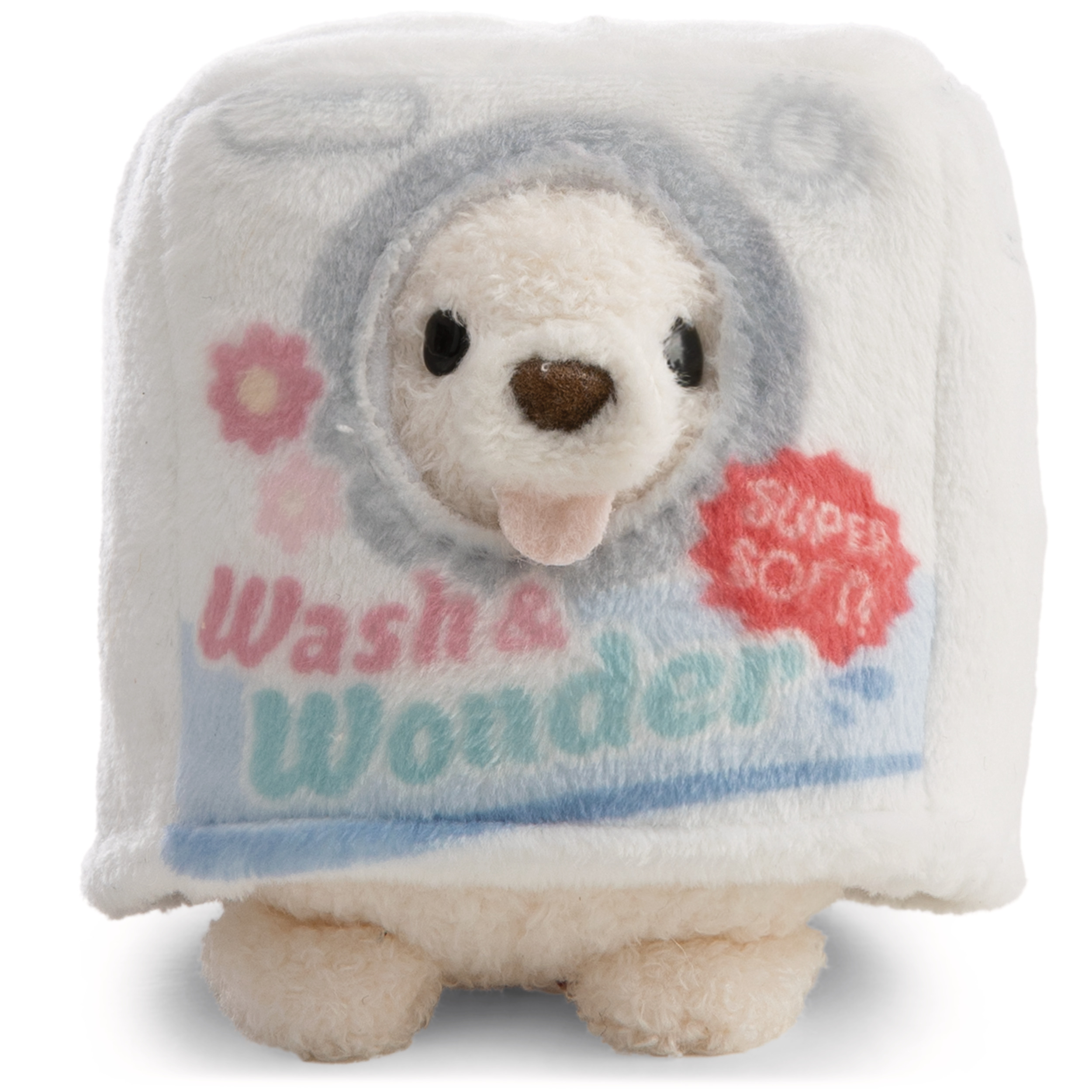 My Mochi: Plüsch Hund Washy in Waschmittelnox-Kostüm 3in1 8cm Plush Toy, Hase, Waschbar, Kuscheltier, Spielzeug