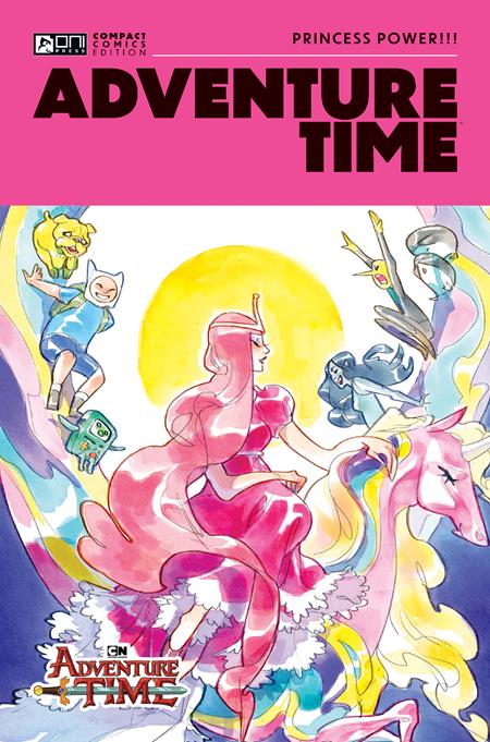 comic, Abenteuerzeit, rosa Kostüm, Einhorn, Sonnenhintergrund