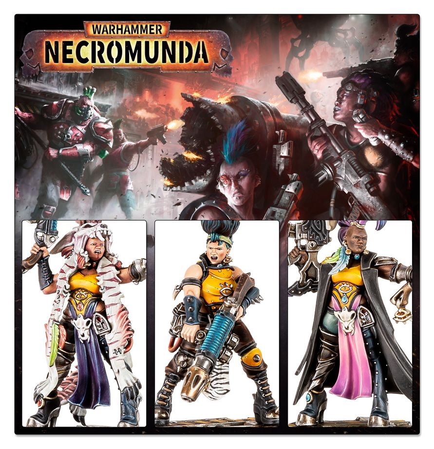 Necromunda: Escher Gang Matriarchs & Phyrr Cats Necromunda, Warhammer, Figurine, Miniature, Gegenseite