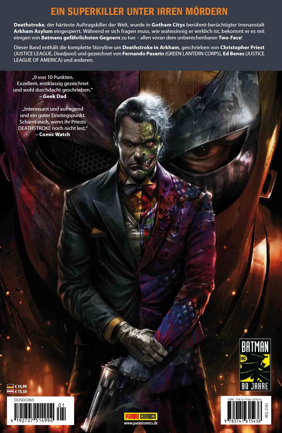 Deathstroke: Deathstroke in Arkham Comic, Batman, Cover, Dossier, Pistol