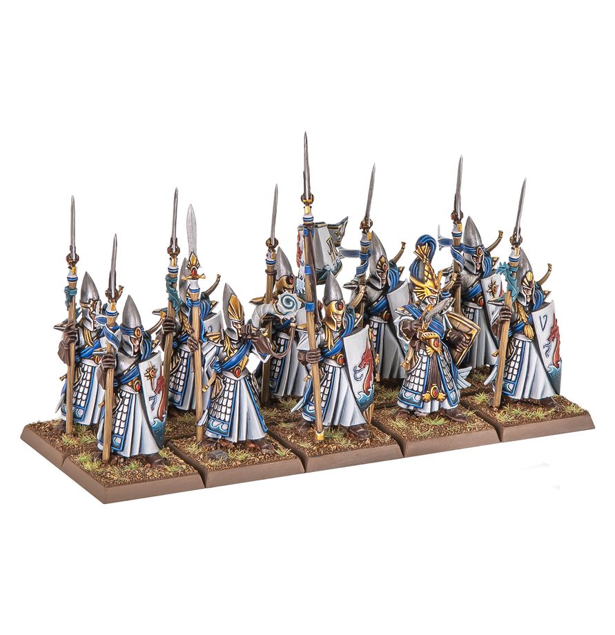 Miniature soldiers, Medieval knights, Spear infantry, Puzzle base, Painted miniatures