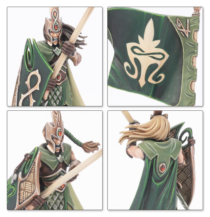 Warhammer: The Old World Wood Elf Realms - Battle March Army figurine, Miniatur, Fantasy, Ritter, Schild