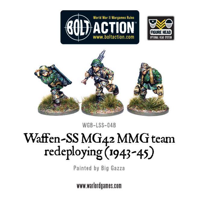 Bolt Action: German - Waffen-SS MG42 MMG Team Redeploying (1943-1945) Bolt Action: German - Waffen-SS MG42 MMG Team Redeploying (1943-1945)