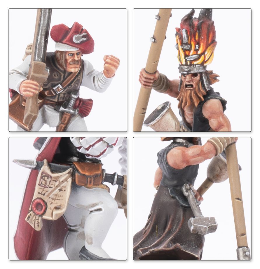 Miniature figurines, Pirate, Bearded warrior, Staff weapon, Cloak cape