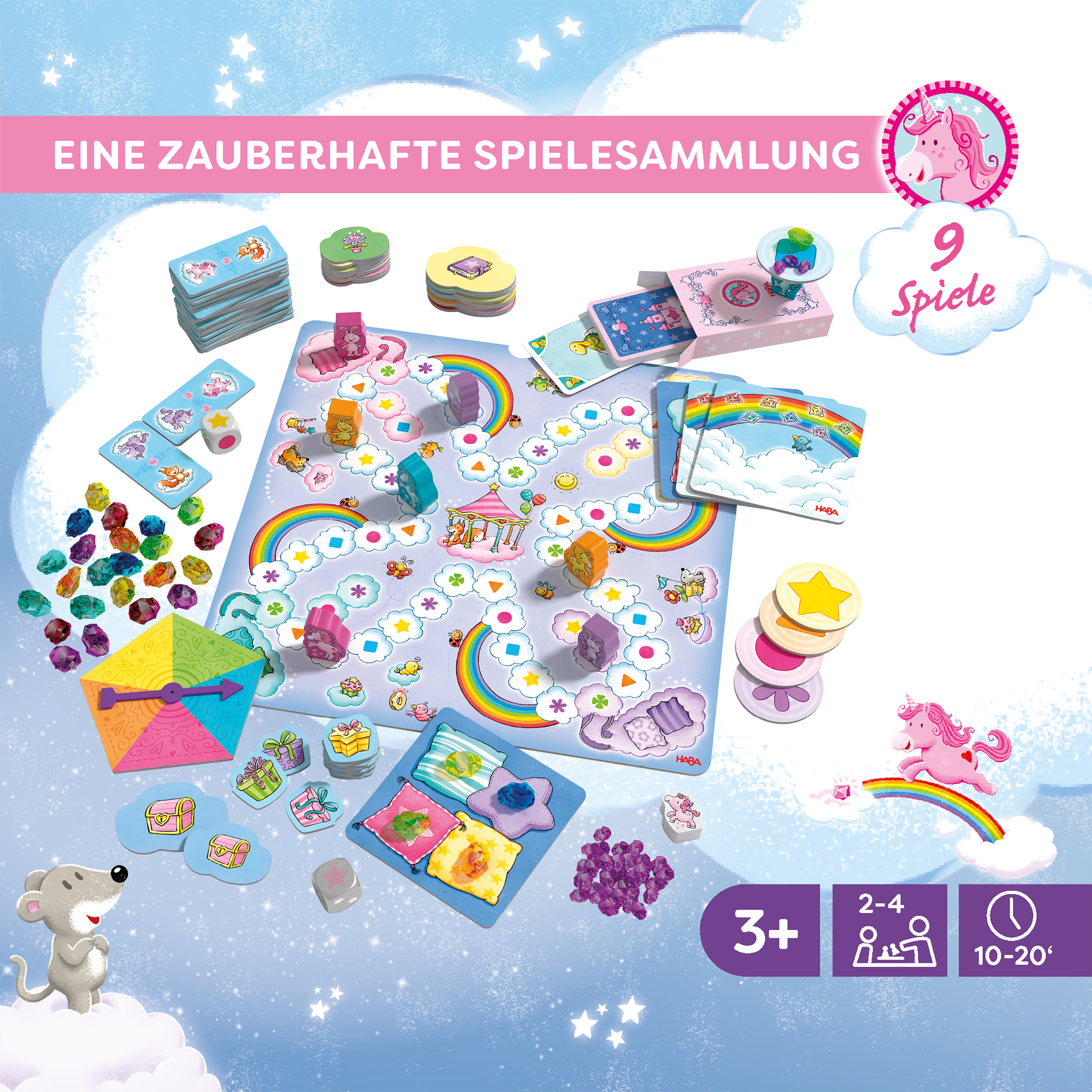 Brettspiel, Sortierspiel, Regenbogen, Musiksteine, Puzzles