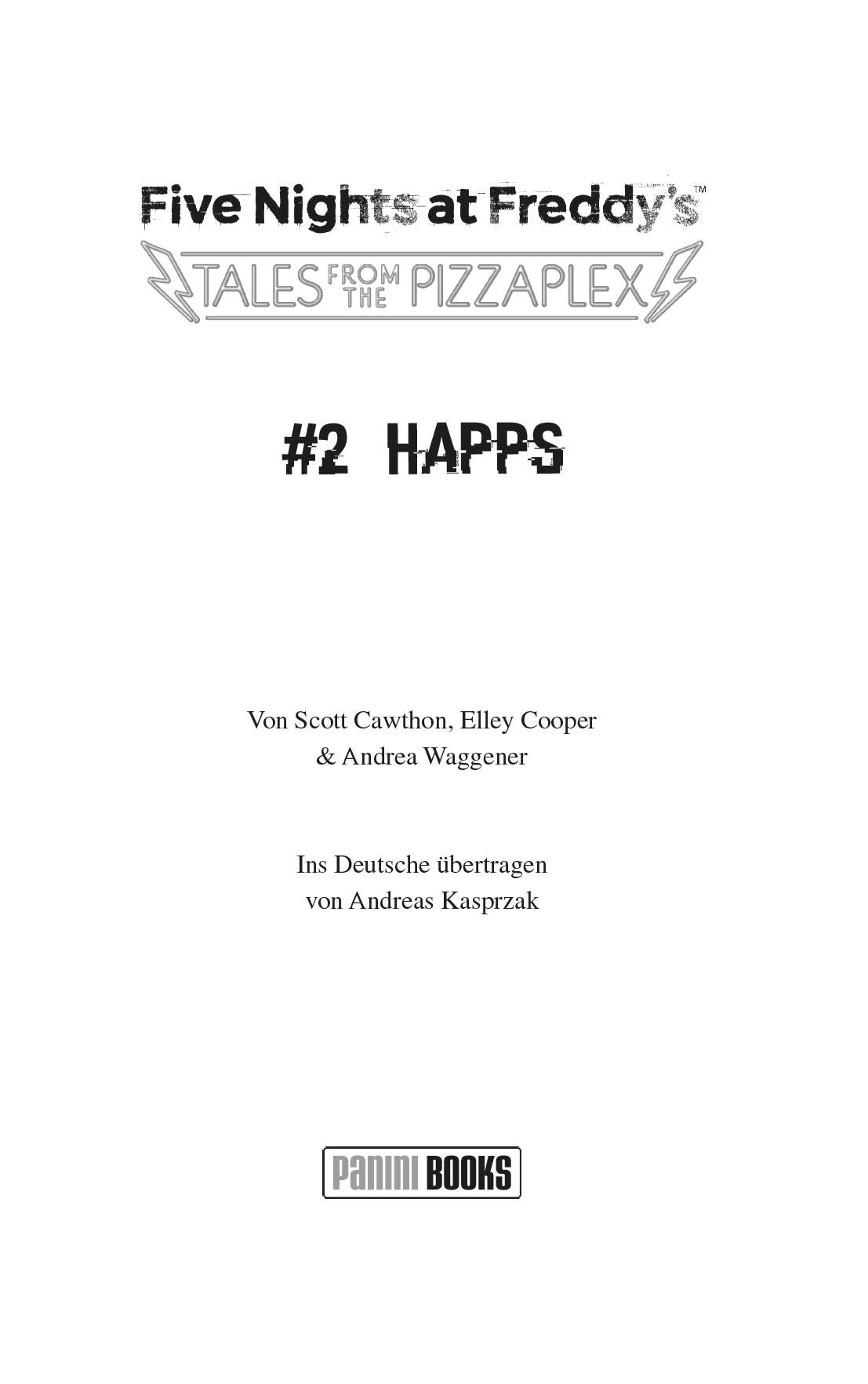 Five Nights at Freddy's, Tales from the Pizzaplex, #2 HAPPS, Buchcover, Panini Books