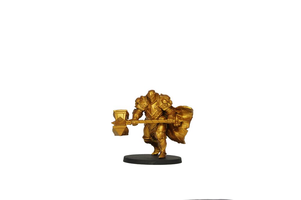 Vallejo TM: Imperial Gold Miniatur, Goldene Figur, Krieger, Hammer, Sockel