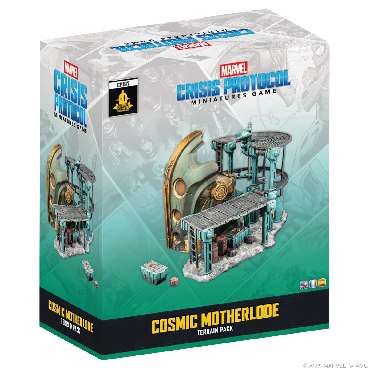 Marvel Crisis Protocol: Cosmic Motherlode Miniaturenspiel, Terrain-Pack, Kosmischer Mutterlode, Industrie-Maschinen, Blautöne