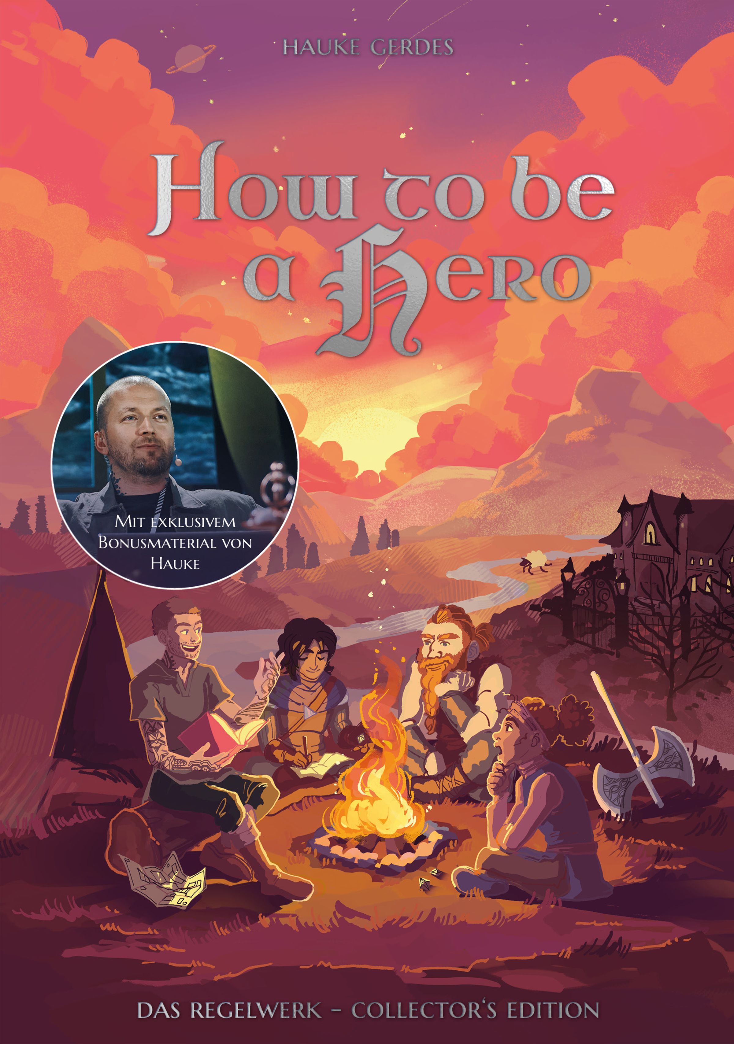 How to be a Hero: Das Regelwerk - Collector's Edition Buchcover, Graphic Novel, Fantasy, Campfire, Group of People