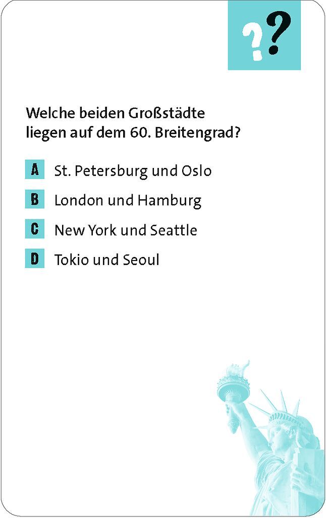 Quizzen & Wissen: Rund um die Welt Quiz, Geografie, Frage, Multiple-Choice, USA