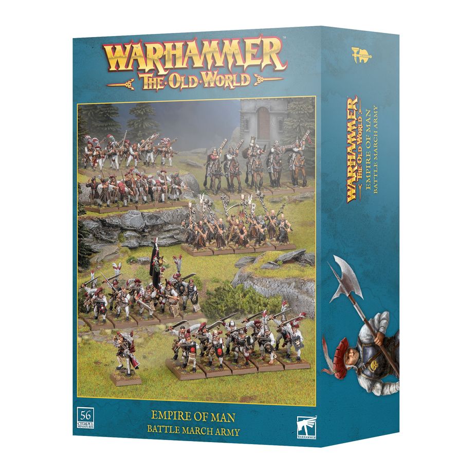 Warhammer: The Old World Empire of Man - Battle March Army Miniature Figuren, Tabletop-Warenspiel, Imperium des Menschen, Streitmacht Marscharmee, 56 Figuren