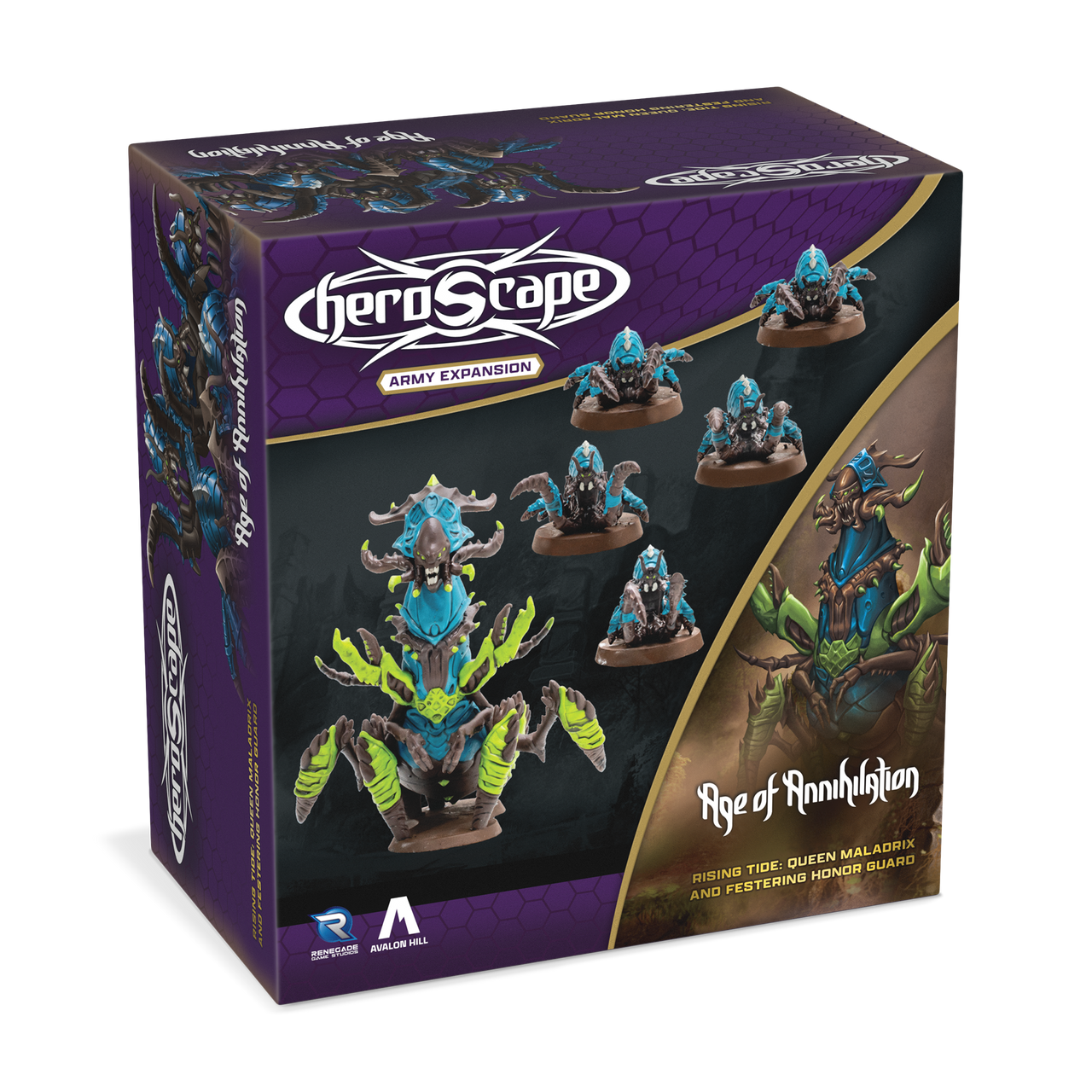 HeroScape: Rising Tide Queen Maladrix & Festering HonorGuard Army Expansion