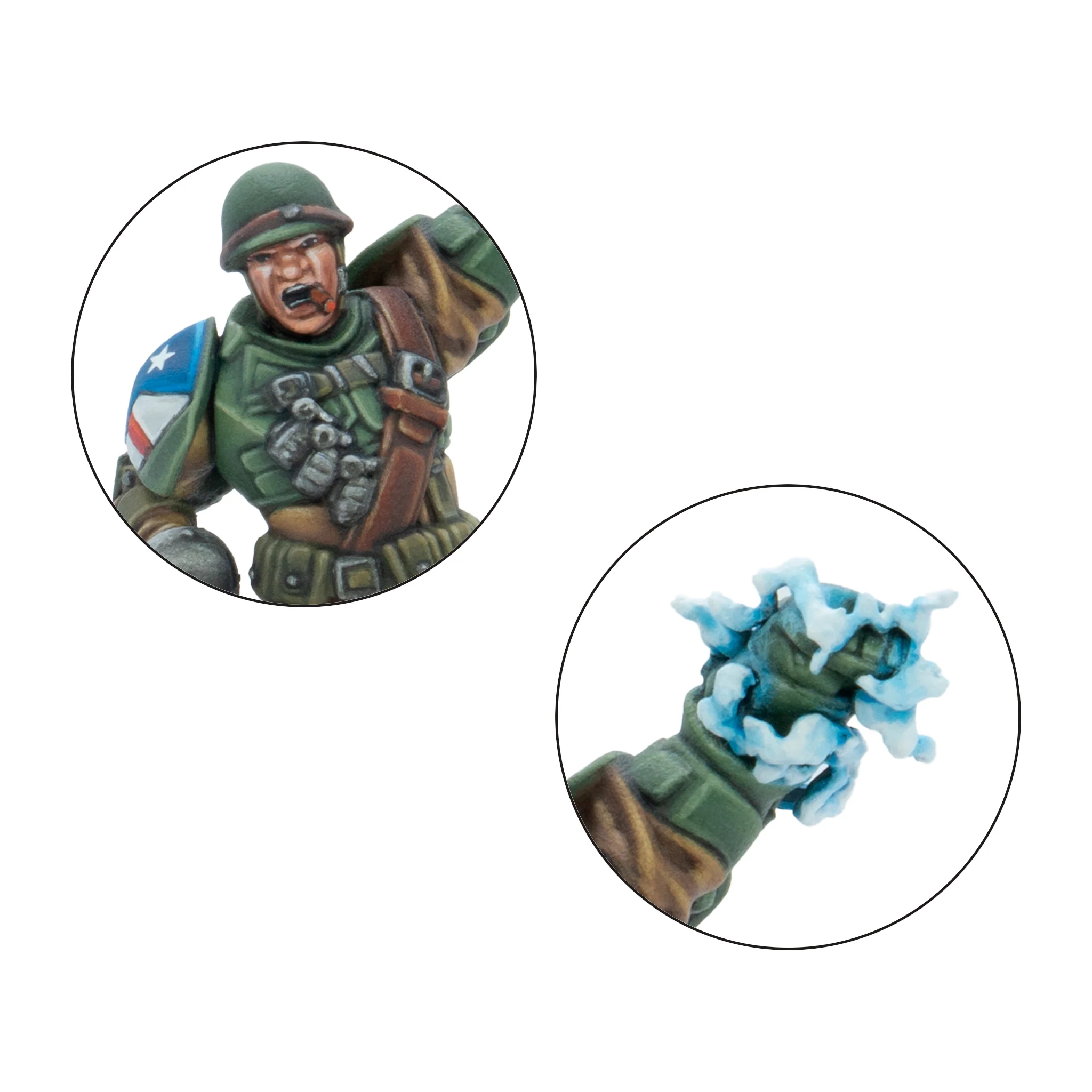 Konflikt '47: Slammer Samuels Miniatur, Actionfigur, Soldat, grüne Uniform, Rüstung