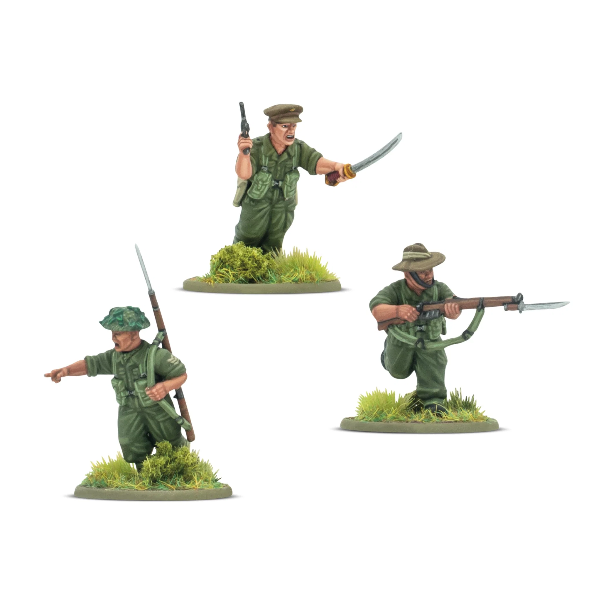 Miniature, Soldier, Figure, Green uniform, Spear rifle