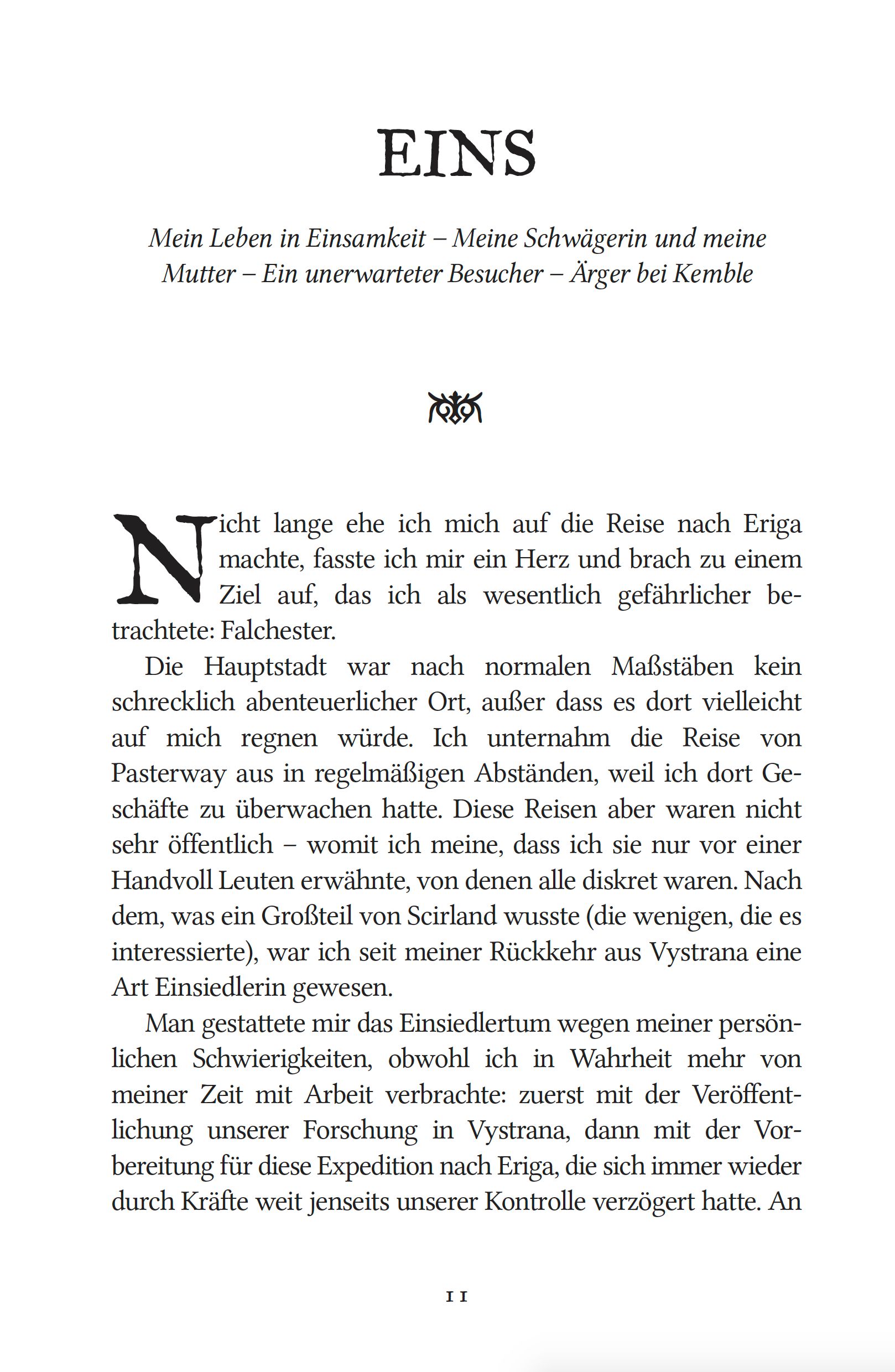 Lady Trents Memoiren Bd.2: Der Wendekreis der Schlangen Buch, Titelblatt, EINS, Romantext, Schrift