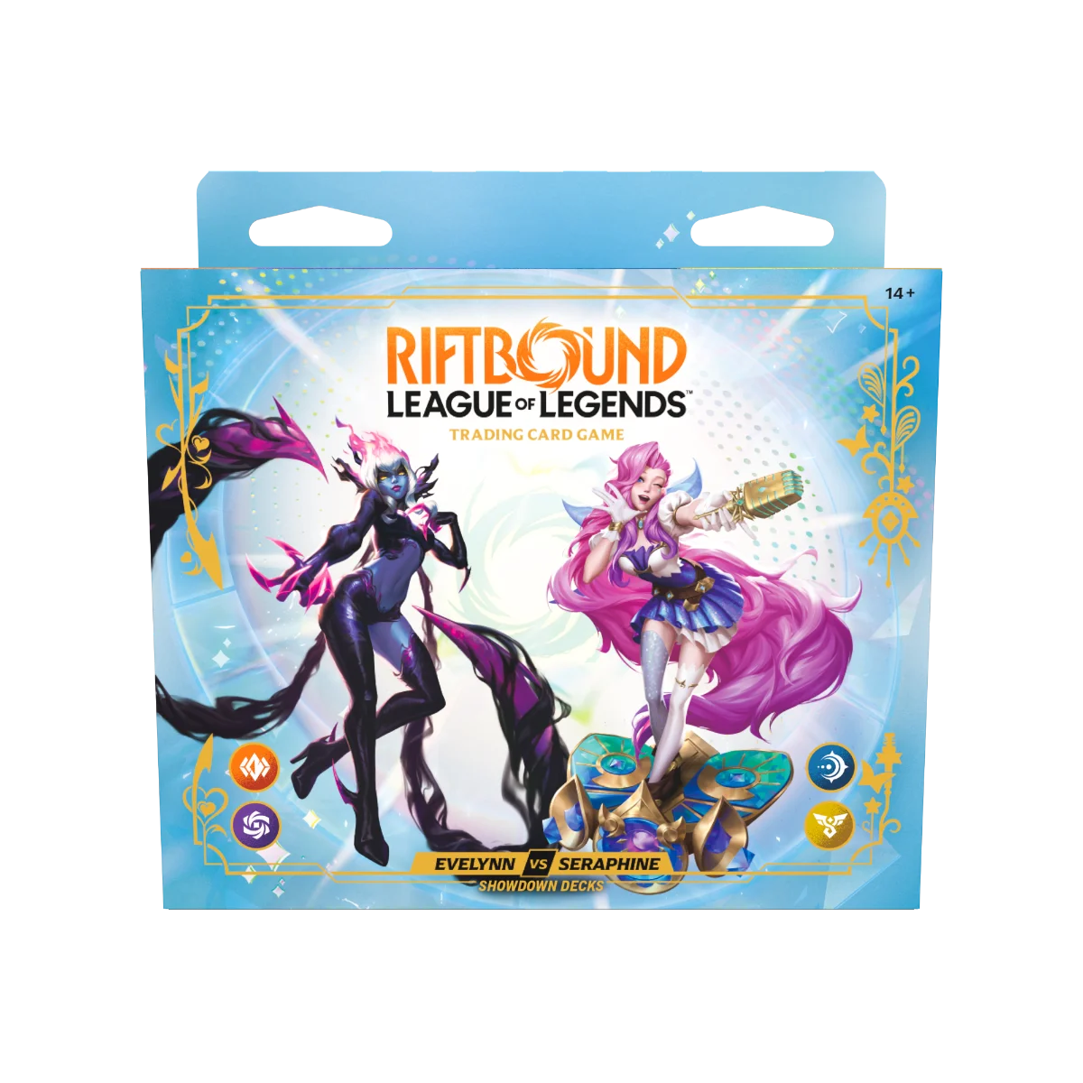 Riftbound TCG: Radiant Showdown Decks Evelynn vs Seraphine (RB05) Trading card game, League of Legends, Showdown decks, Evelynn, Seraphine