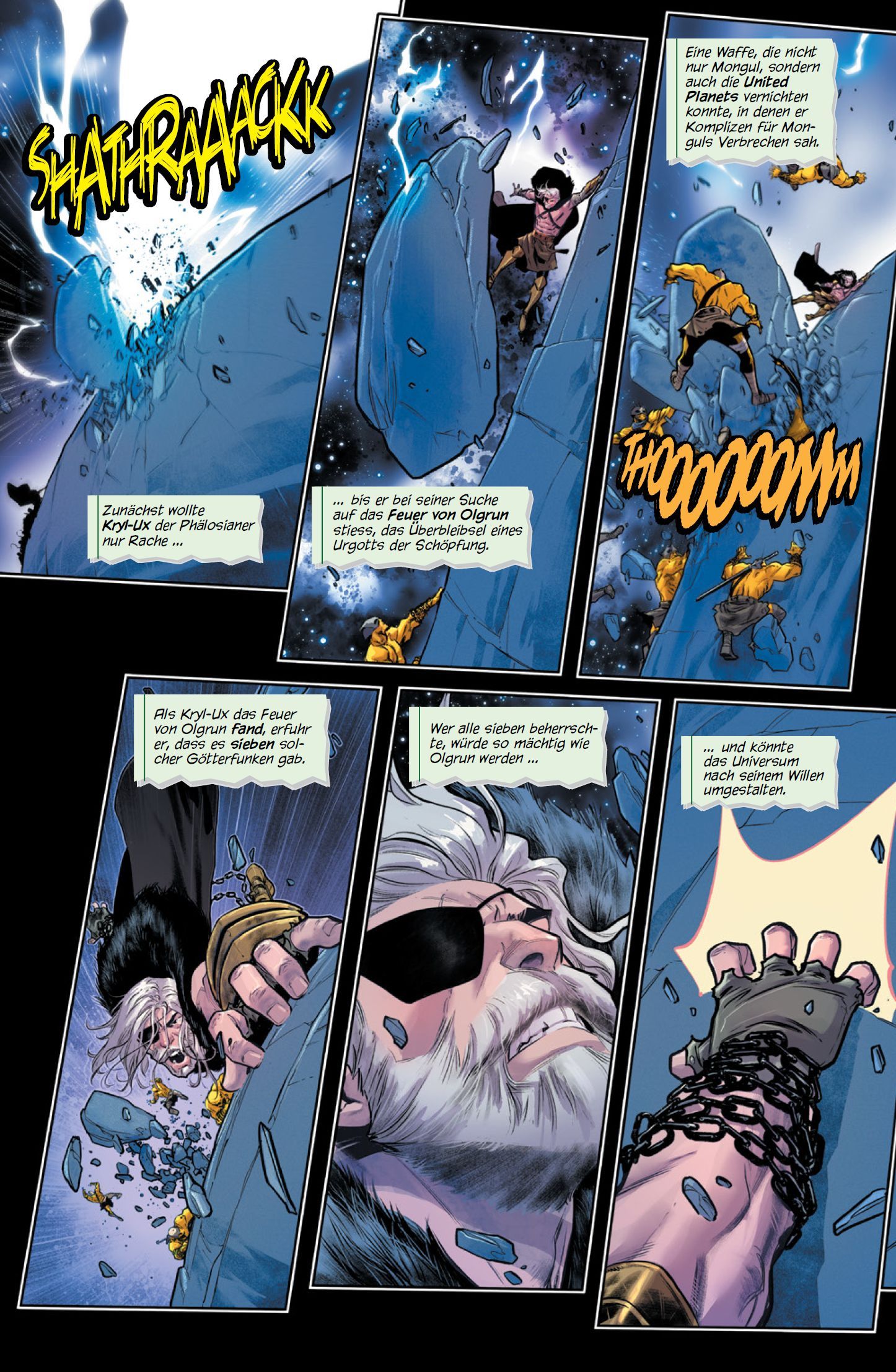 Comic, Action, Space, Ice, Rocks