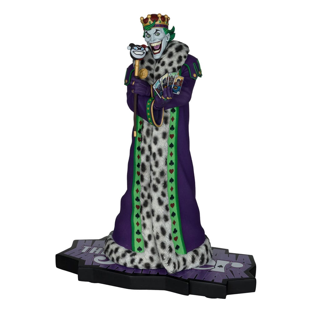 DC Direct: Statue The Joker Purple Craze by Ed McGuinness 19cm Königfigur, König mit Krone, Umhang, Fellmuster, Kartenspiel-Accessoire