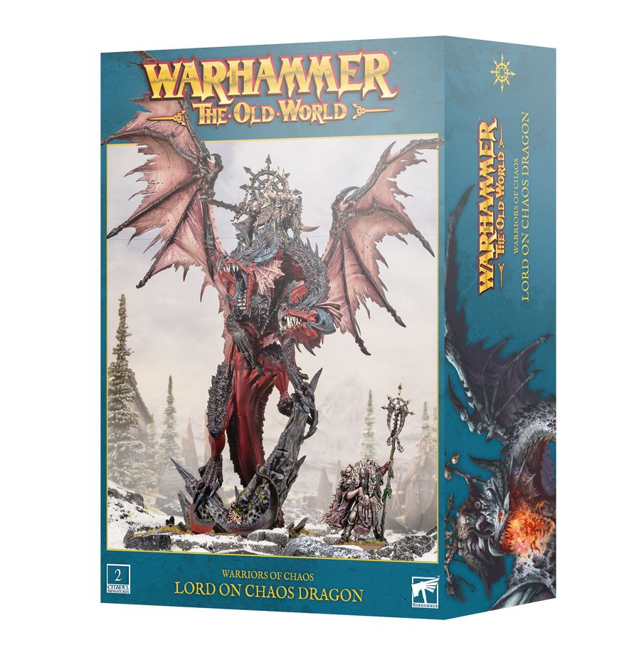 Warhammer: The Old World Warriors of Chaos: Lord on Chaos Dragon dragon, diorama, miniatür, brettspiel, miniaturfigur