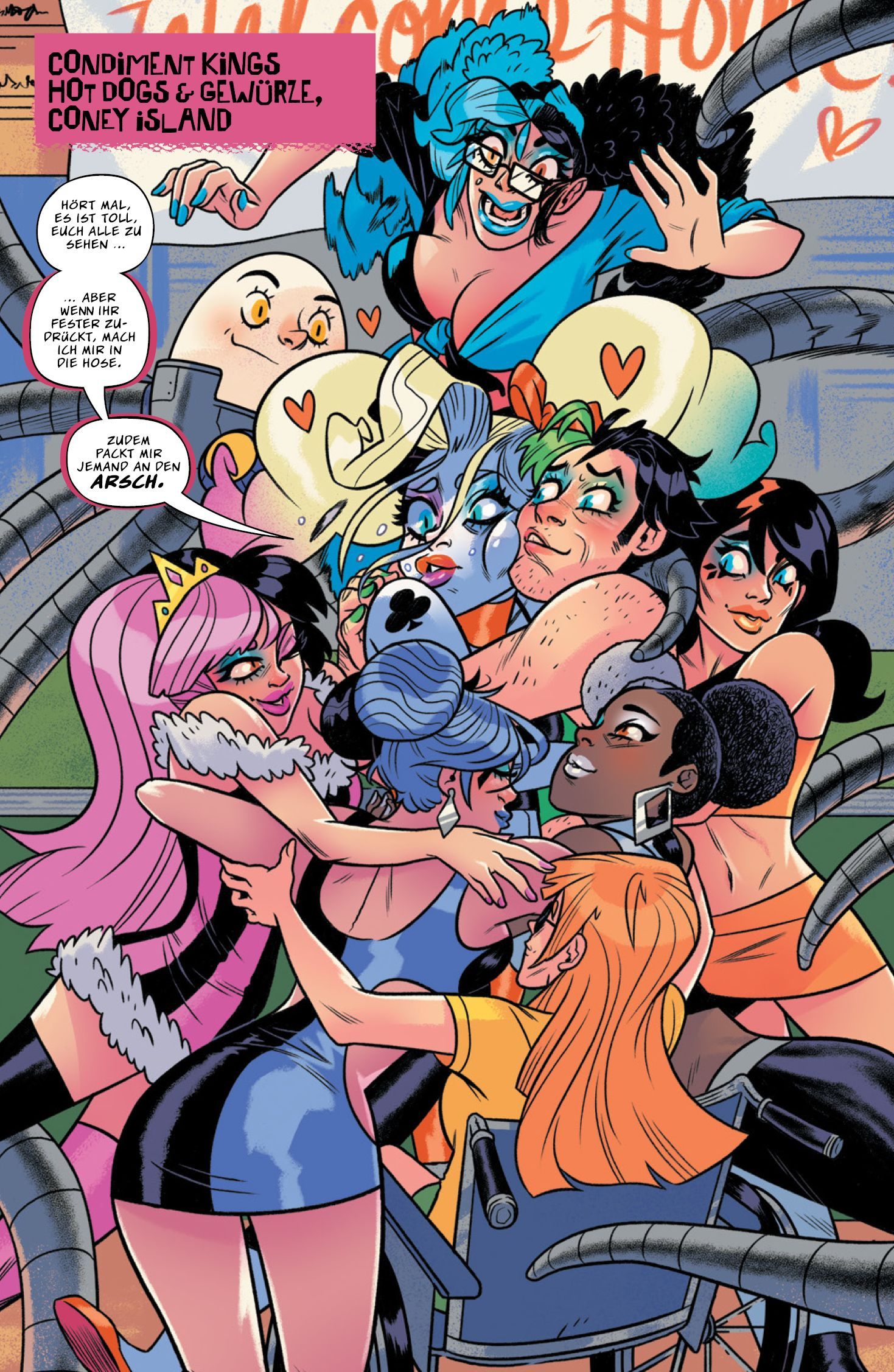 Harley Quinn: Harley zerlegt das DC-Universum Comics, Cartoon, Gruppenhug, Frauen, Kostüm