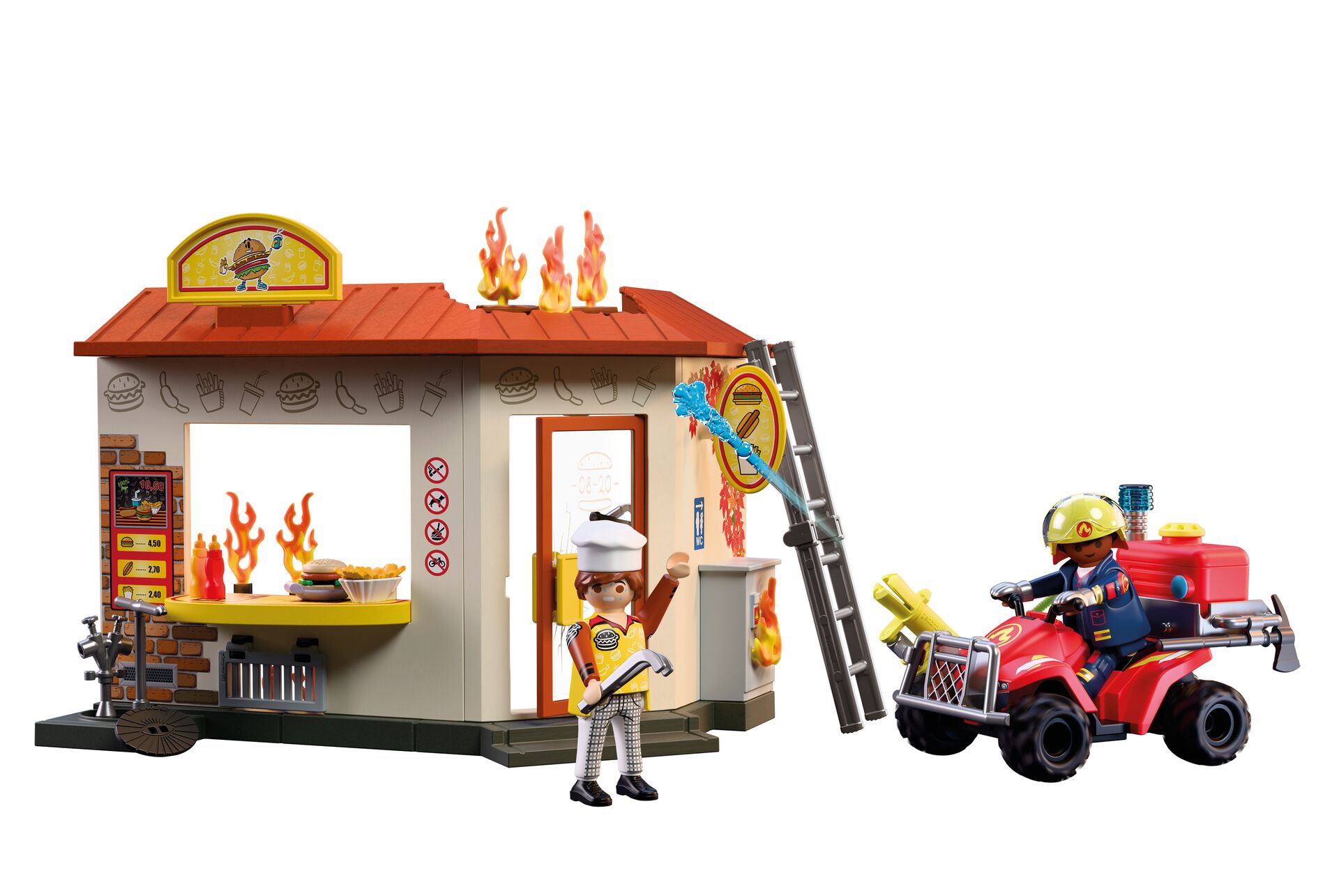 Feuerwache, Spielzeug, Feuerwehrmännchen, Feuerwehrfahrzeug, Kiosk
