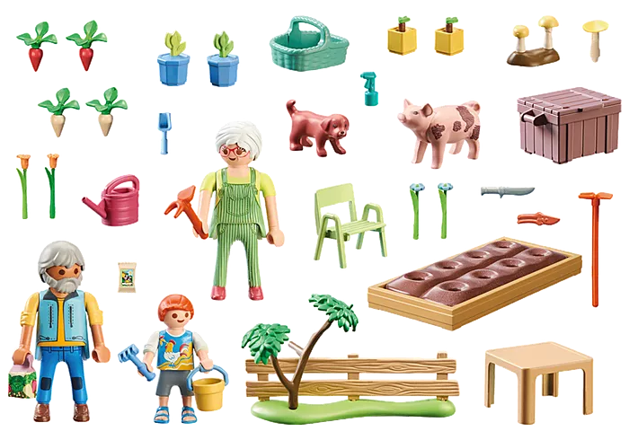 Playmobil: Bauernhof - Idyllischer Gemüsegarten bei den Großeltern