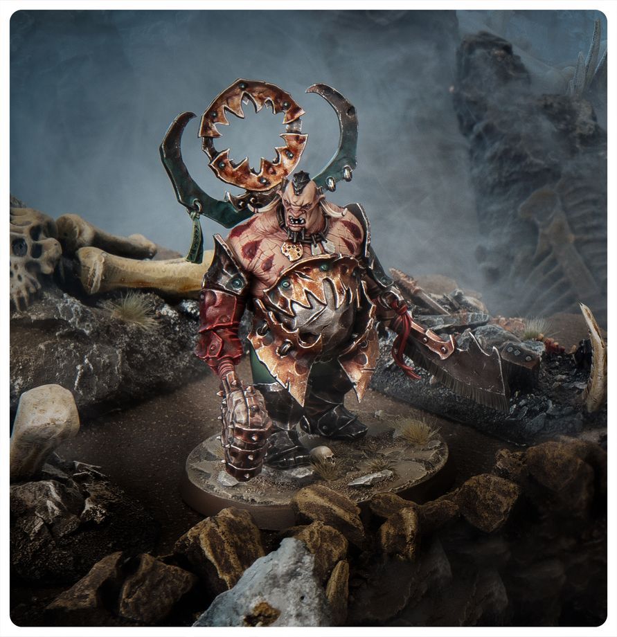 miniature, Dämon, Rüstung, Stangenwaffe, Skulptur