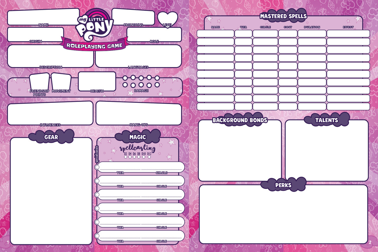 My Little Pony RPG: Expanded Character Sheet Journal