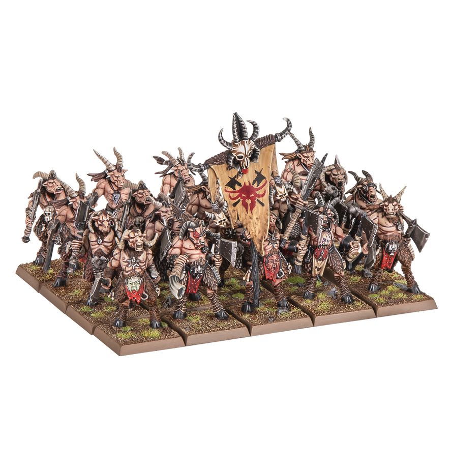 Warhammer: The Old World Beastmen Brayherds - Battle March Army miniature, orc, armee, krieger, banner