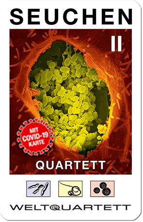 Quartett: Seuchen II Quartett, Mikrobiologie, Mikroskop, Zellen, Karte Covid