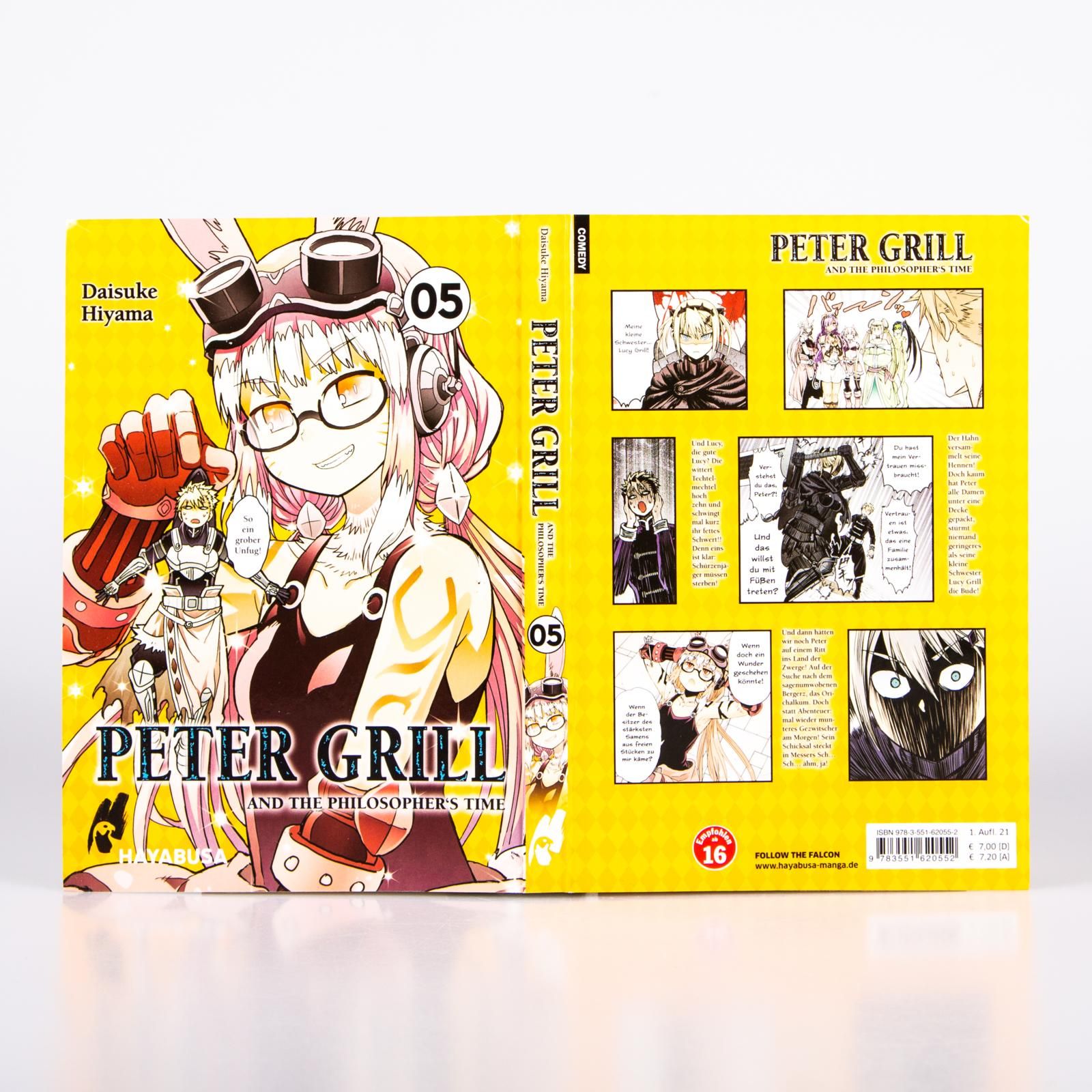 Peter Grill and the Philosopher's Time Bd.5 Manga, Peter Grill, Gelbes Cover, Comic-Collage, Band 5
