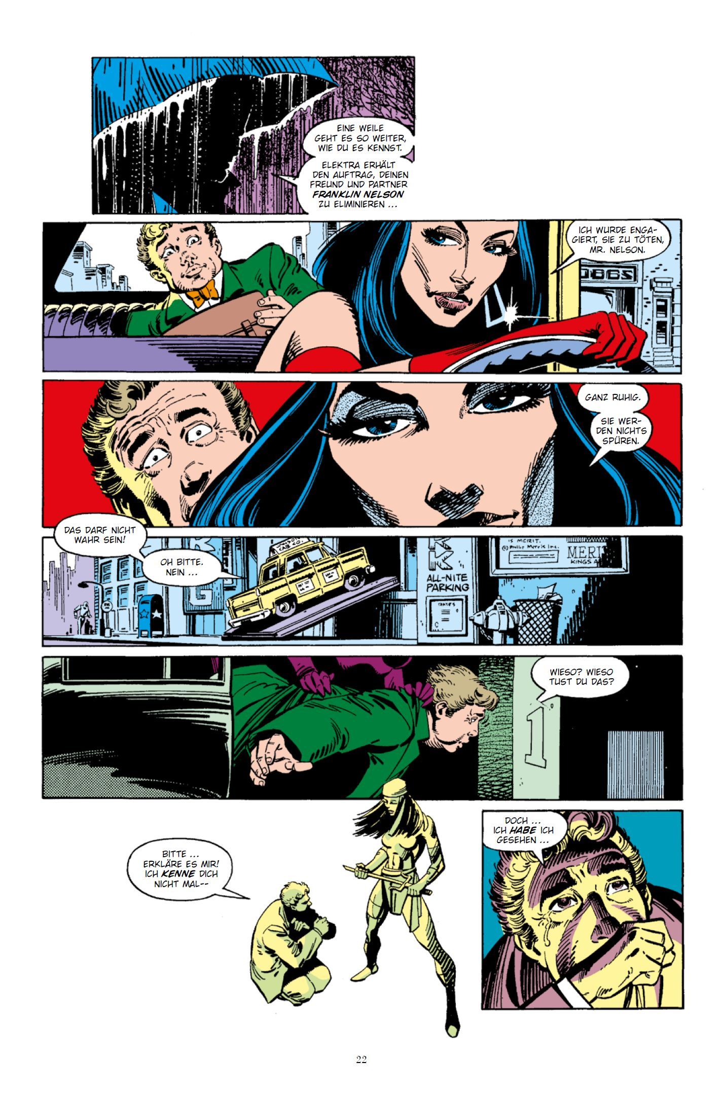 Elektra Collection Comic, Panel, Auto, Frau, Dialog