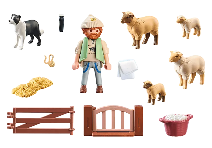 Playmobil: Bauernhof - Junger Schäfer mit Schafen
