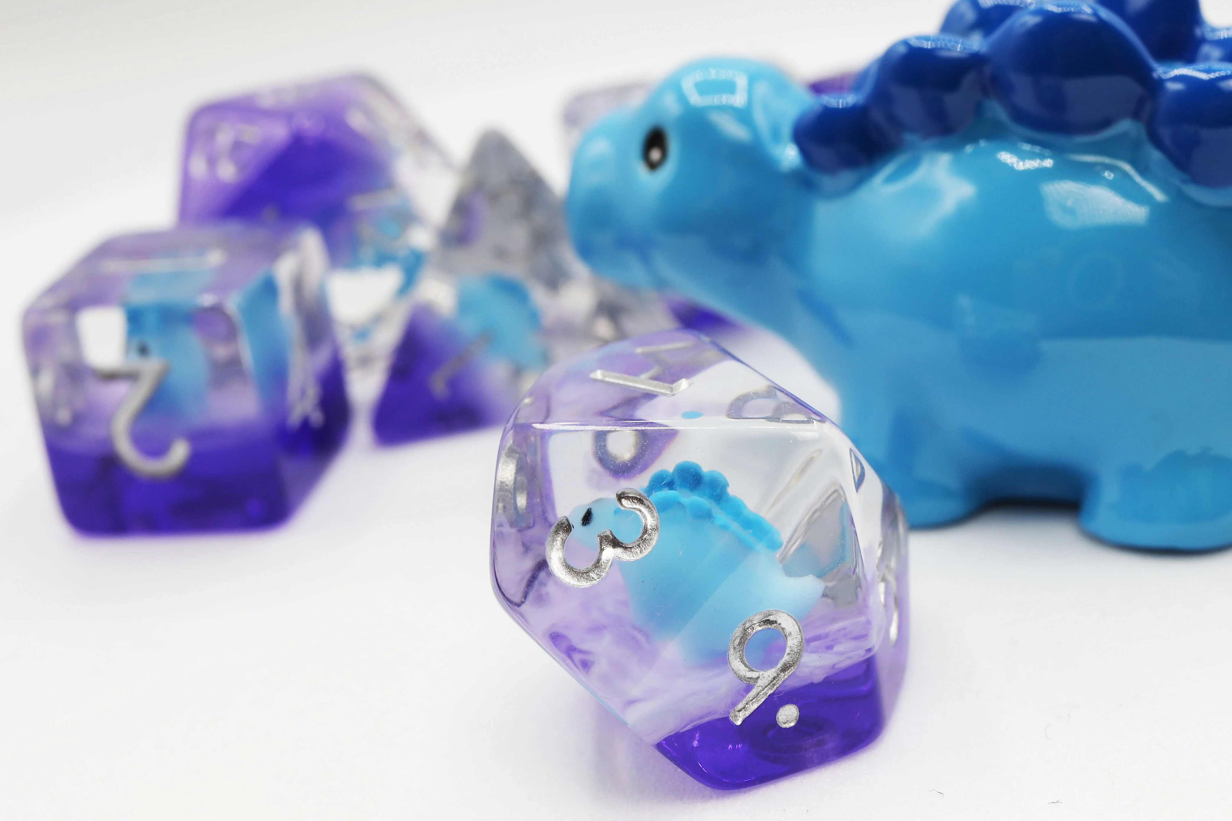 Polyhedral Dice Set: Blue Stegosaurus (7) Polyhedral Dice Set: Blue Stegosaurus (7)