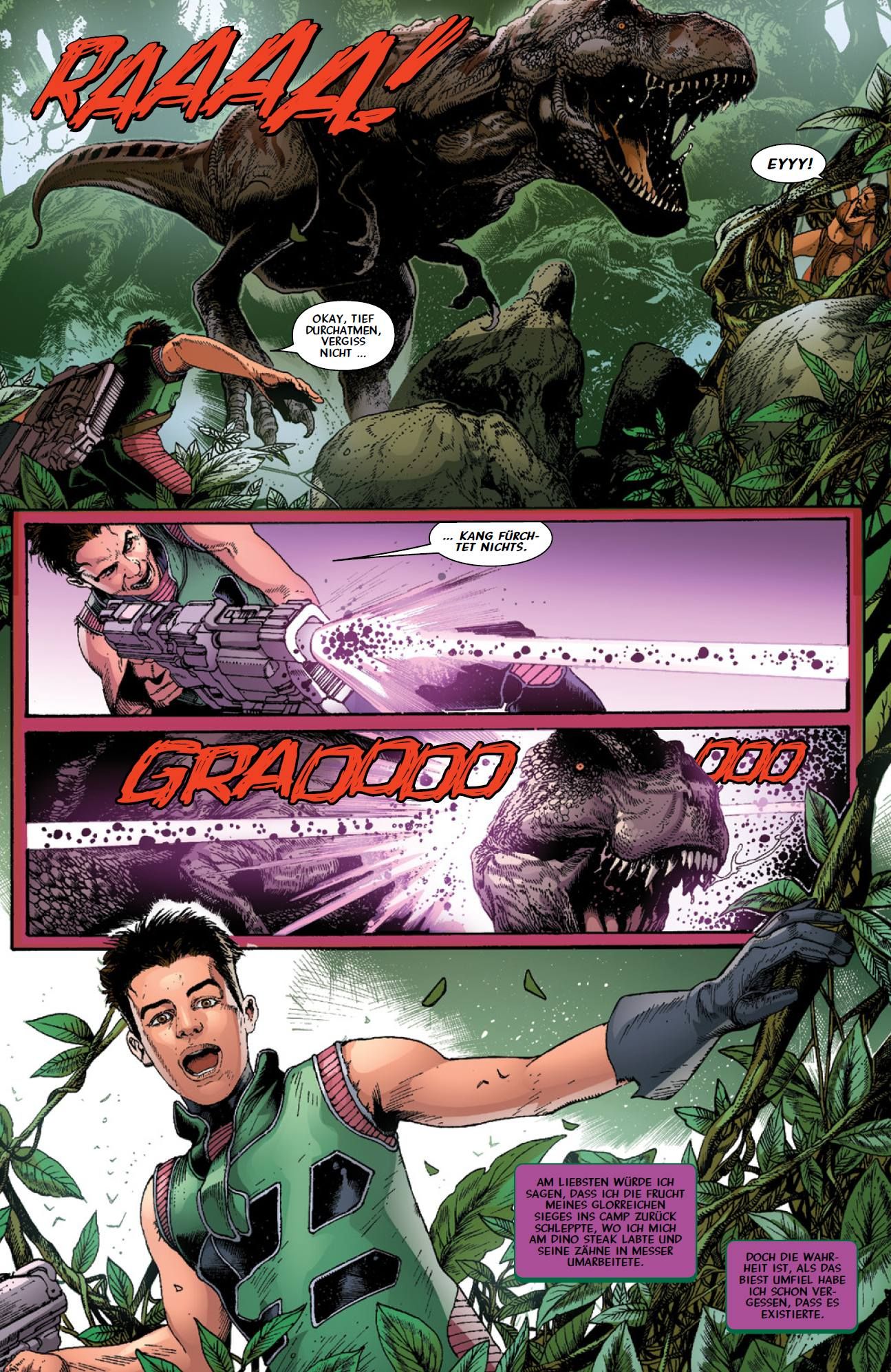T-Rex, Dinosaur, Comic, Gun, Dschungel