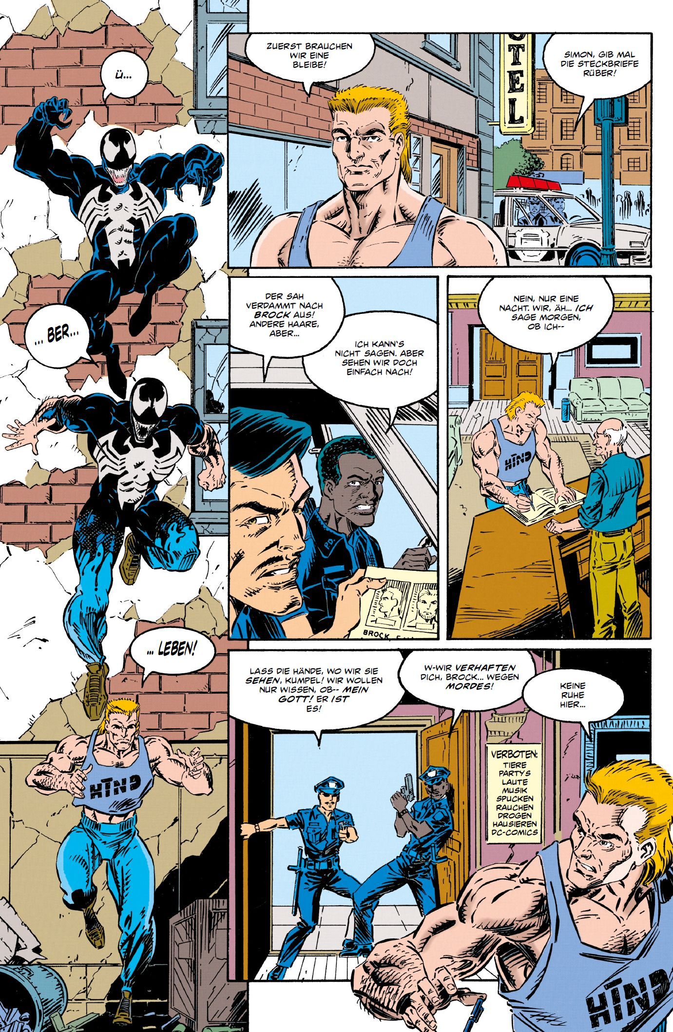 Comic, Superheld, Muskelmann, Tanktop, Stadt
