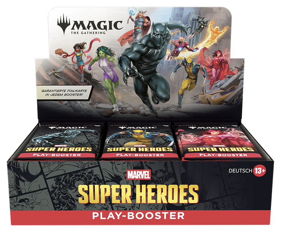 Magic CCG dt.: Marvel Super Heroes Play-Booster Display Superhelden, Play-Booster, Marvel, Palette, Comic-Deck