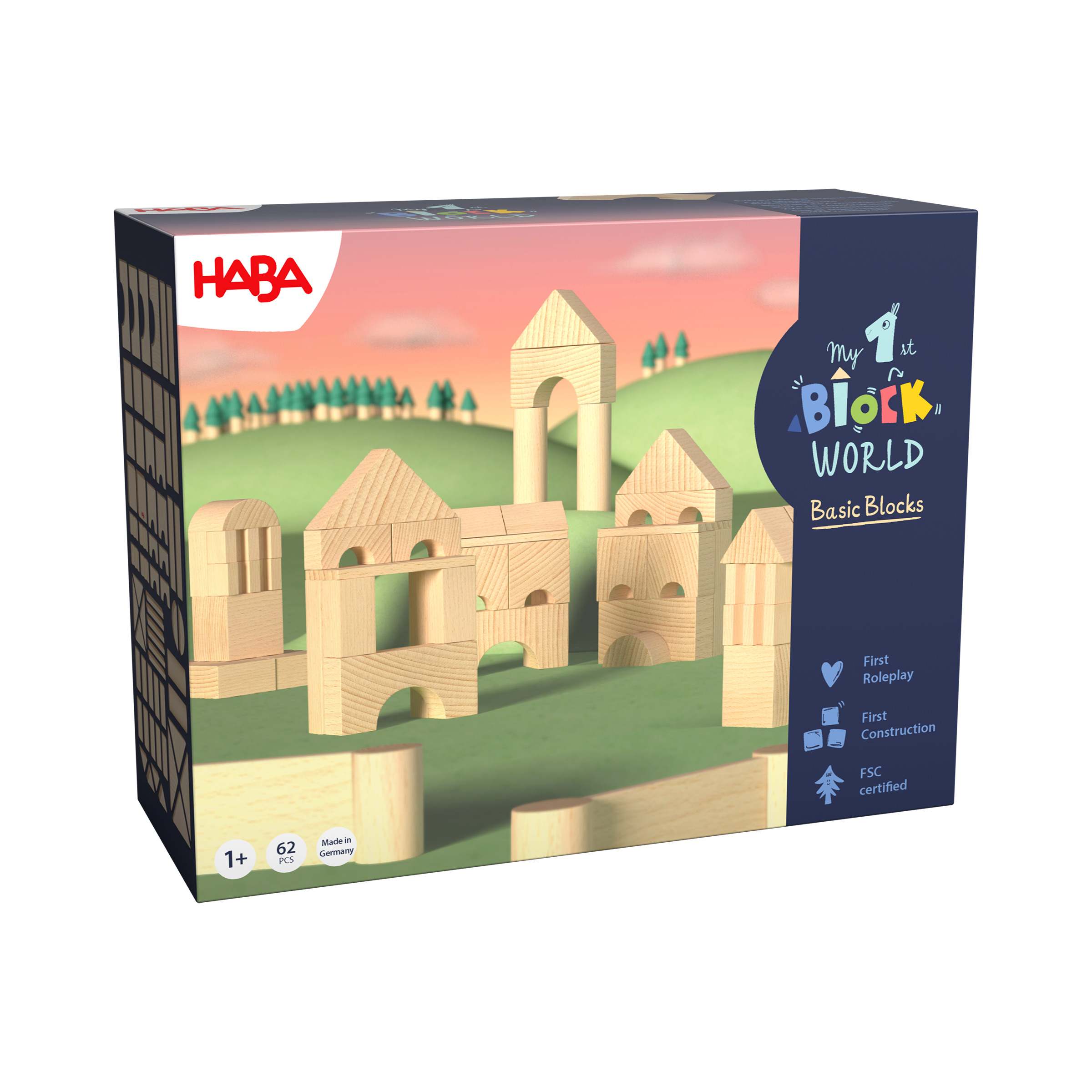 Holzbausteine, Baukasten, Stadtmodell, Naturholz, Spielset
